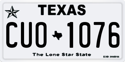 TX license plate CUO1076