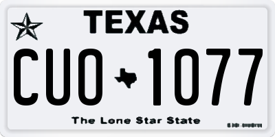 TX license plate CUO1077