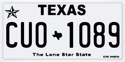 TX license plate CUO1089