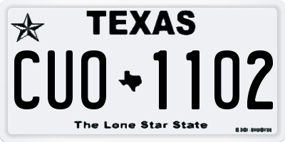 TX license plate CUO1102