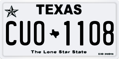 TX license plate CUO1108