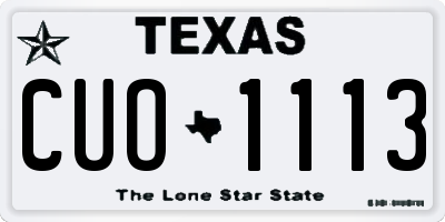 TX license plate CUO1113