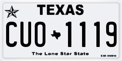 TX license plate CUO1119