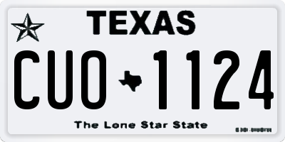 TX license plate CUO1124