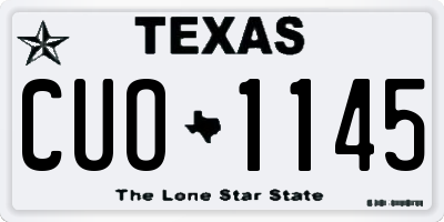 TX license plate CUO1145