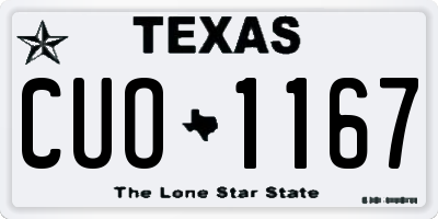 TX license plate CUO1167