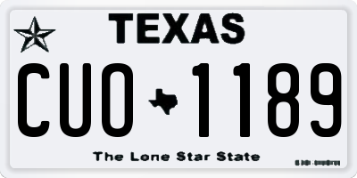 TX license plate CUO1189