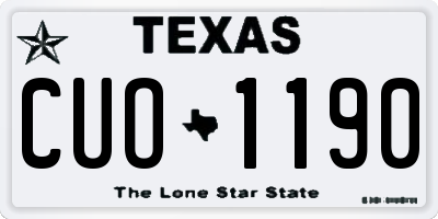 TX license plate CUO1190