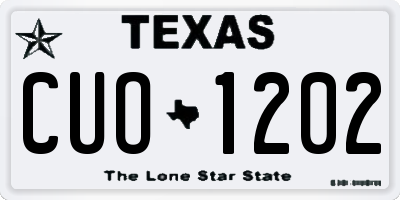 TX license plate CUO1202