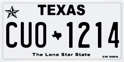 TX license plate CUO1214
