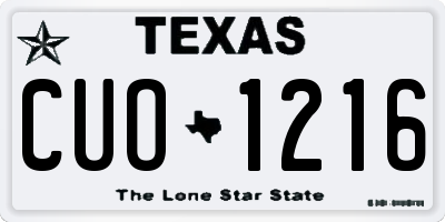 TX license plate CUO1216