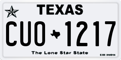 TX license plate CUO1217
