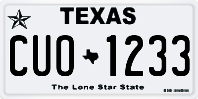 TX license plate CUO1233