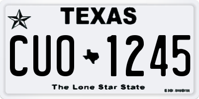 TX license plate CUO1245