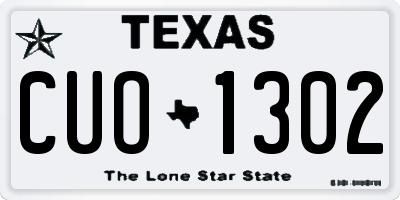 TX license plate CUO1302