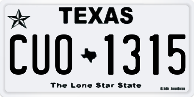 TX license plate CUO1315