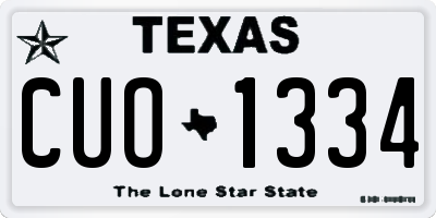 TX license plate CUO1334