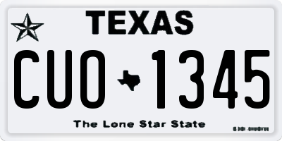 TX license plate CUO1345