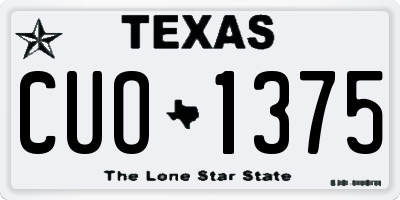 TX license plate CUO1375