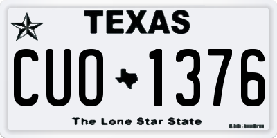 TX license plate CUO1376