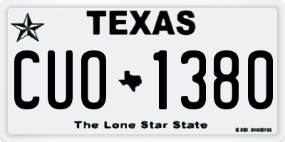 TX license plate CUO1380