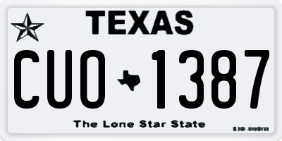 TX license plate CUO1387