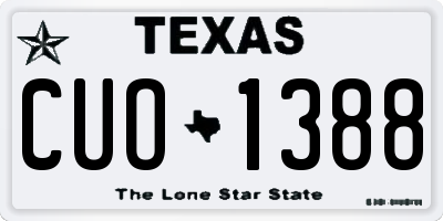 TX license plate CUO1388
