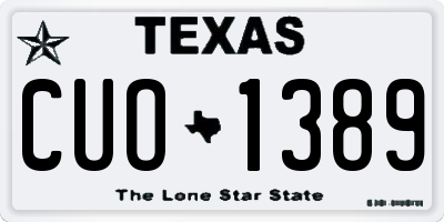 TX license plate CUO1389