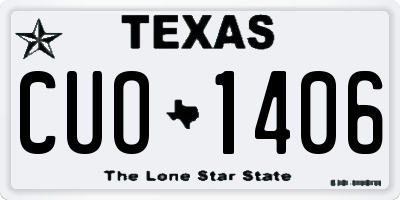 TX license plate CUO1406