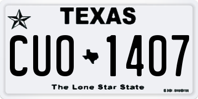 TX license plate CUO1407