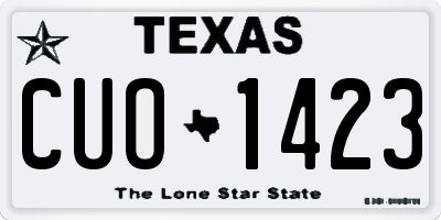 TX license plate CUO1423