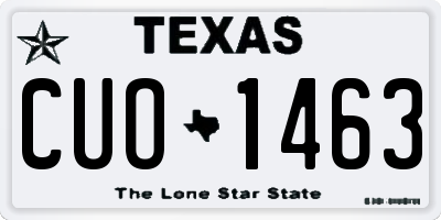 TX license plate CUO1463