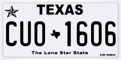 TX license plate CUO1606