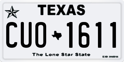 TX license plate CUO1611