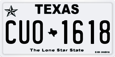 TX license plate CUO1618