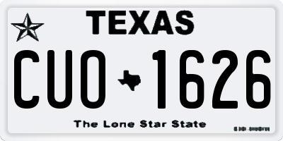 TX license plate CUO1626
