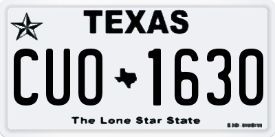 TX license plate CUO1630