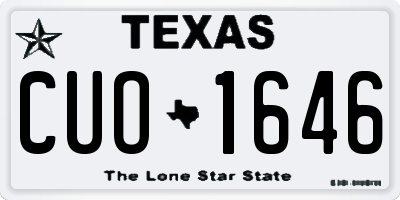 TX license plate CUO1646