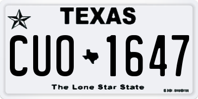 TX license plate CUO1647
