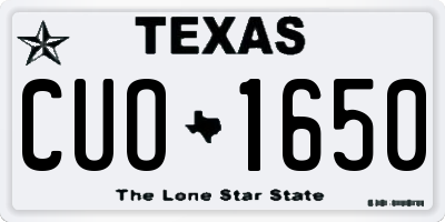 TX license plate CUO1650