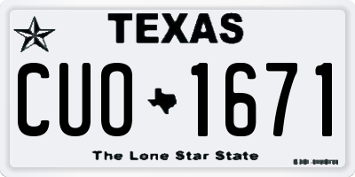 TX license plate CUO1671