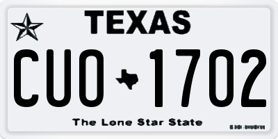 TX license plate CUO1702