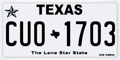 TX license plate CUO1703