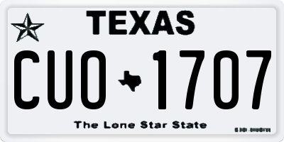 TX license plate CUO1707