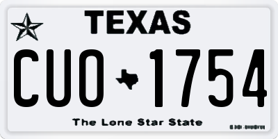 TX license plate CUO1754