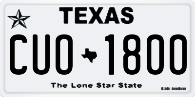 TX license plate CUO1800