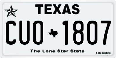 TX license plate CUO1807