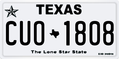 TX license plate CUO1808