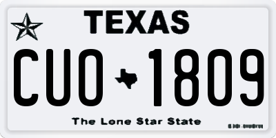 TX license plate CUO1809