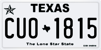 TX license plate CUO1815